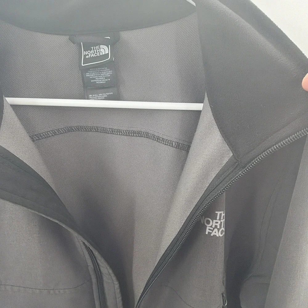 North Face Flash Dry Full Zip Jacket‎ Fleece Lining Large Gray Softshell